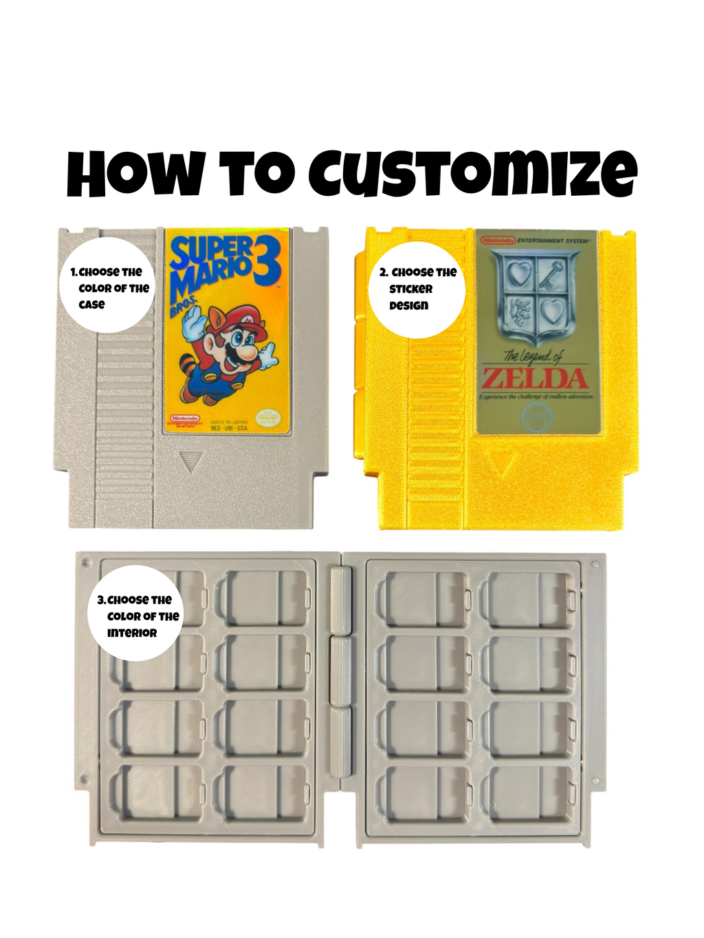 Custom Retro Inspired Switch/Switch 2 Game Card Holder NES Edition