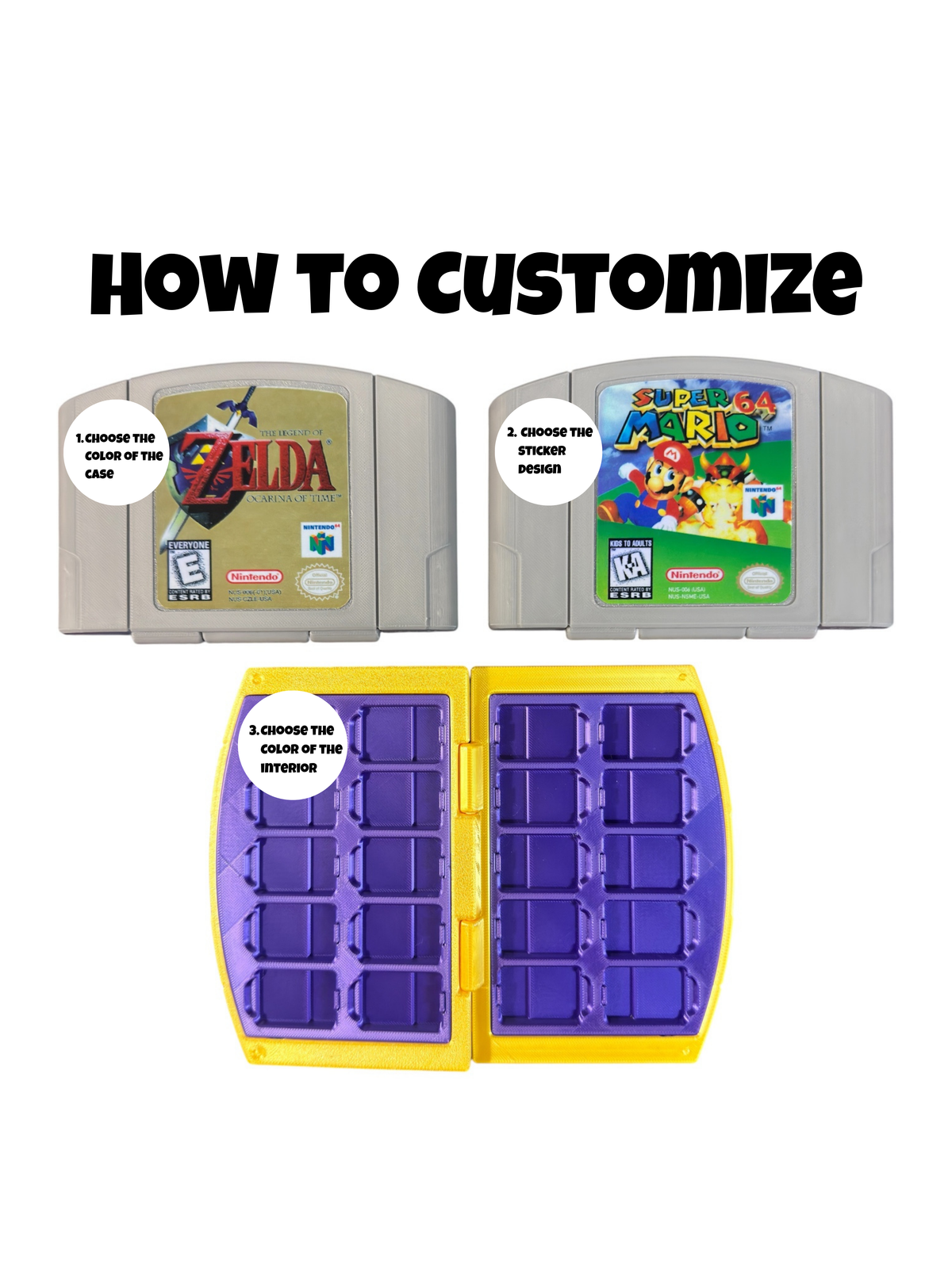 Custom Retro Inspired Switch/Switch 2 Game Card Holder N64 Edition