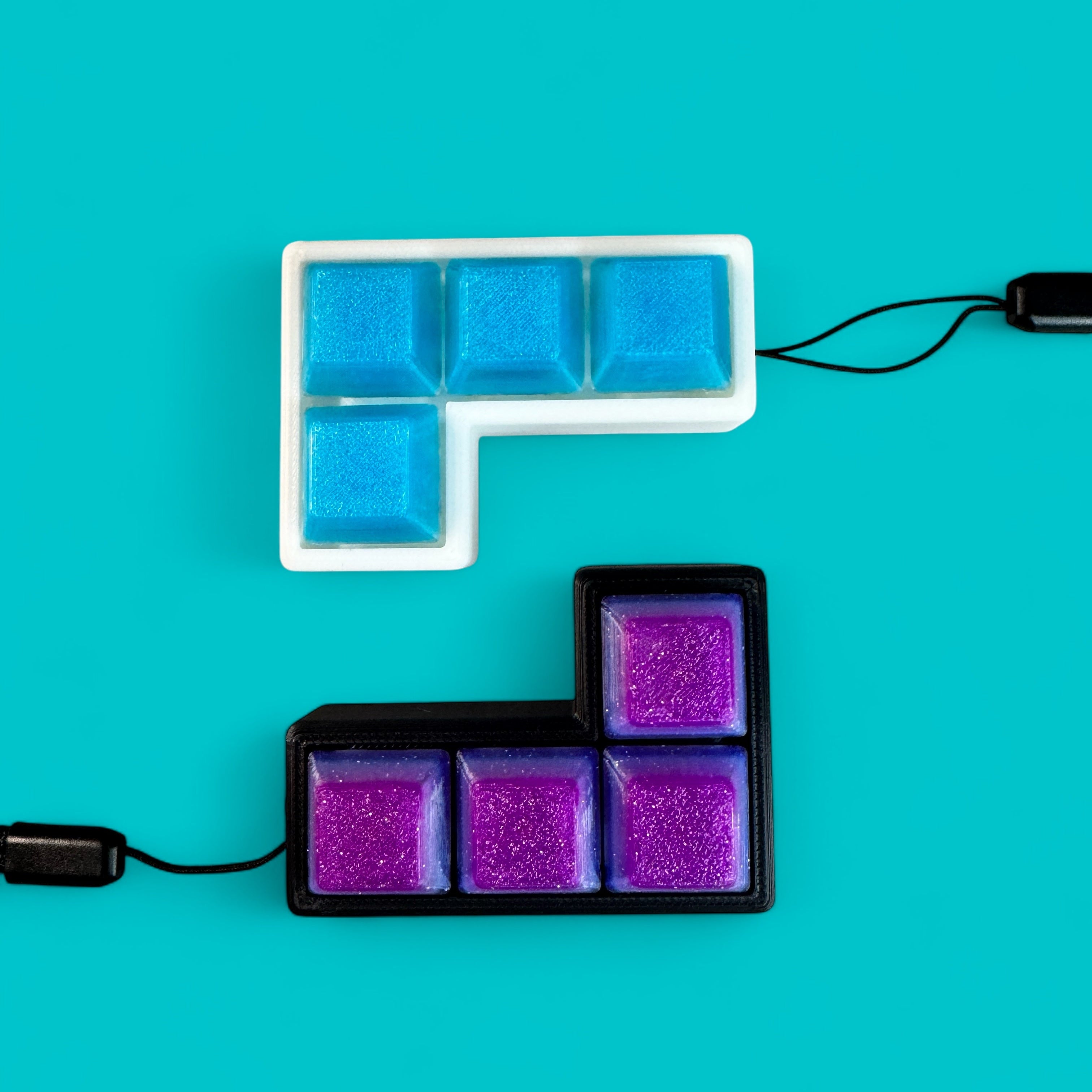 L Shape 4 Key Mechanical Keyboard Clicker Keychain