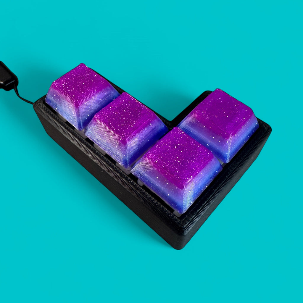 L Shape 4 Key Mechanical Keyboard Clicker Keychain