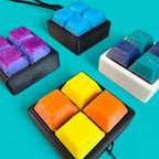 Square Shape 4 Key Mechanical Keyboard Clicker Keychain