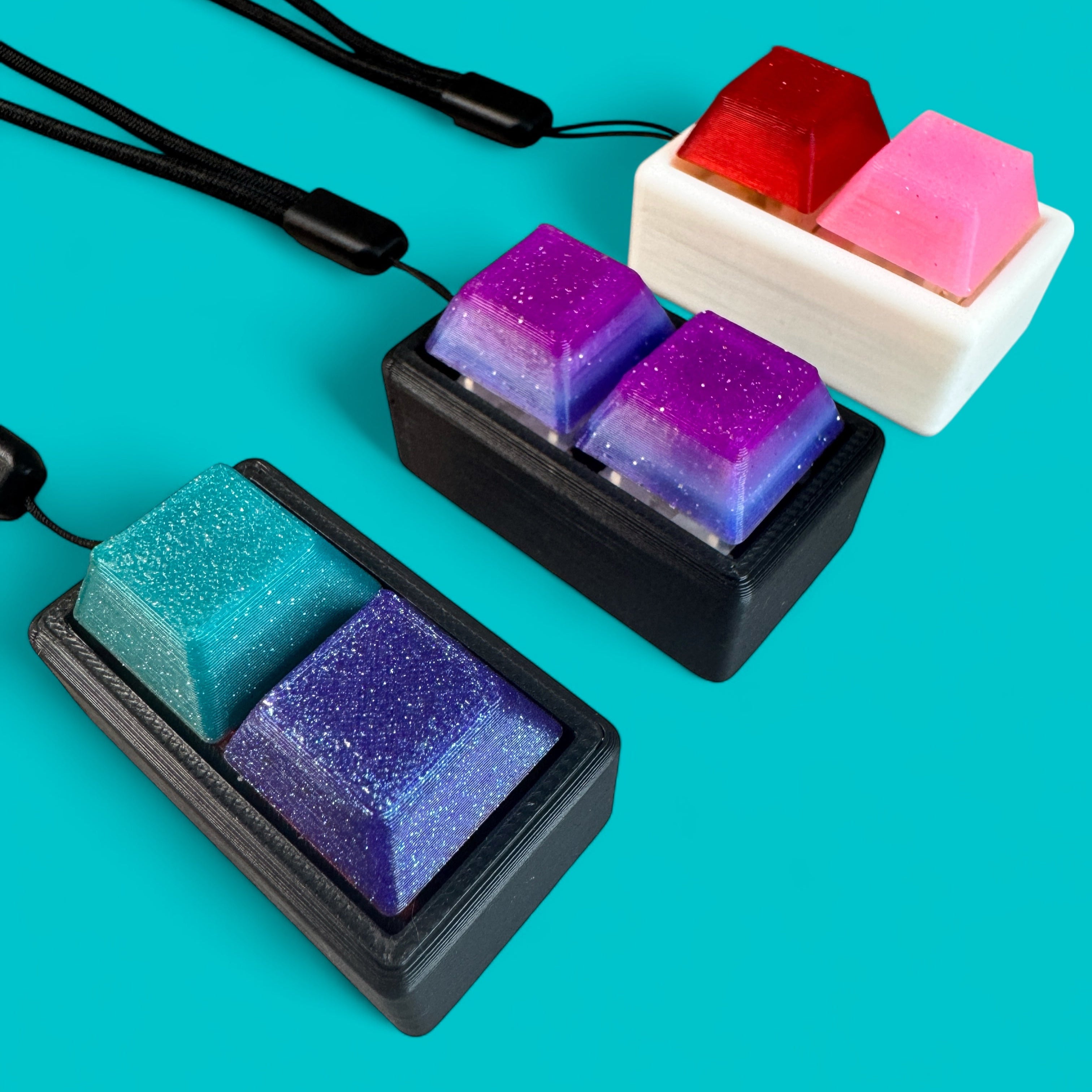 2 Key Mechanical Keyboard Clicker Keychain