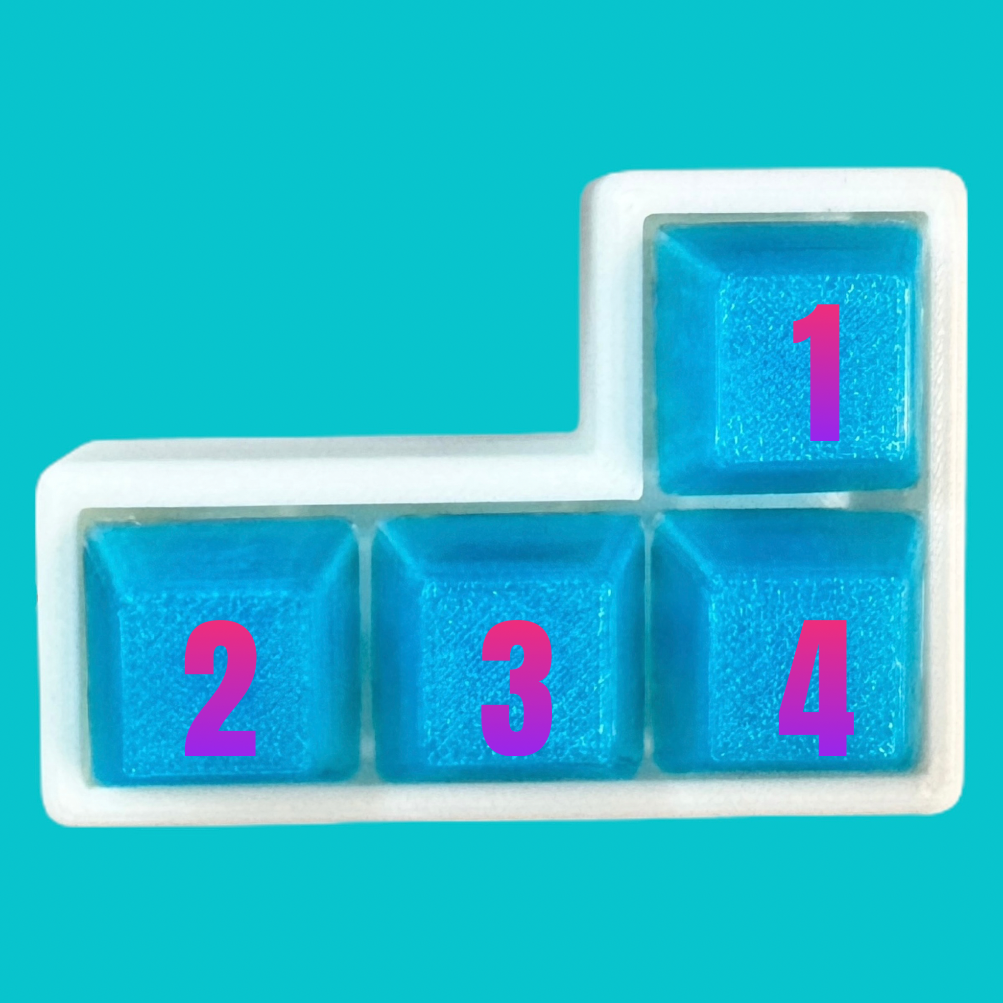 Custom L Shape 4 Key Mechanical Keyboard Clicker Keychain