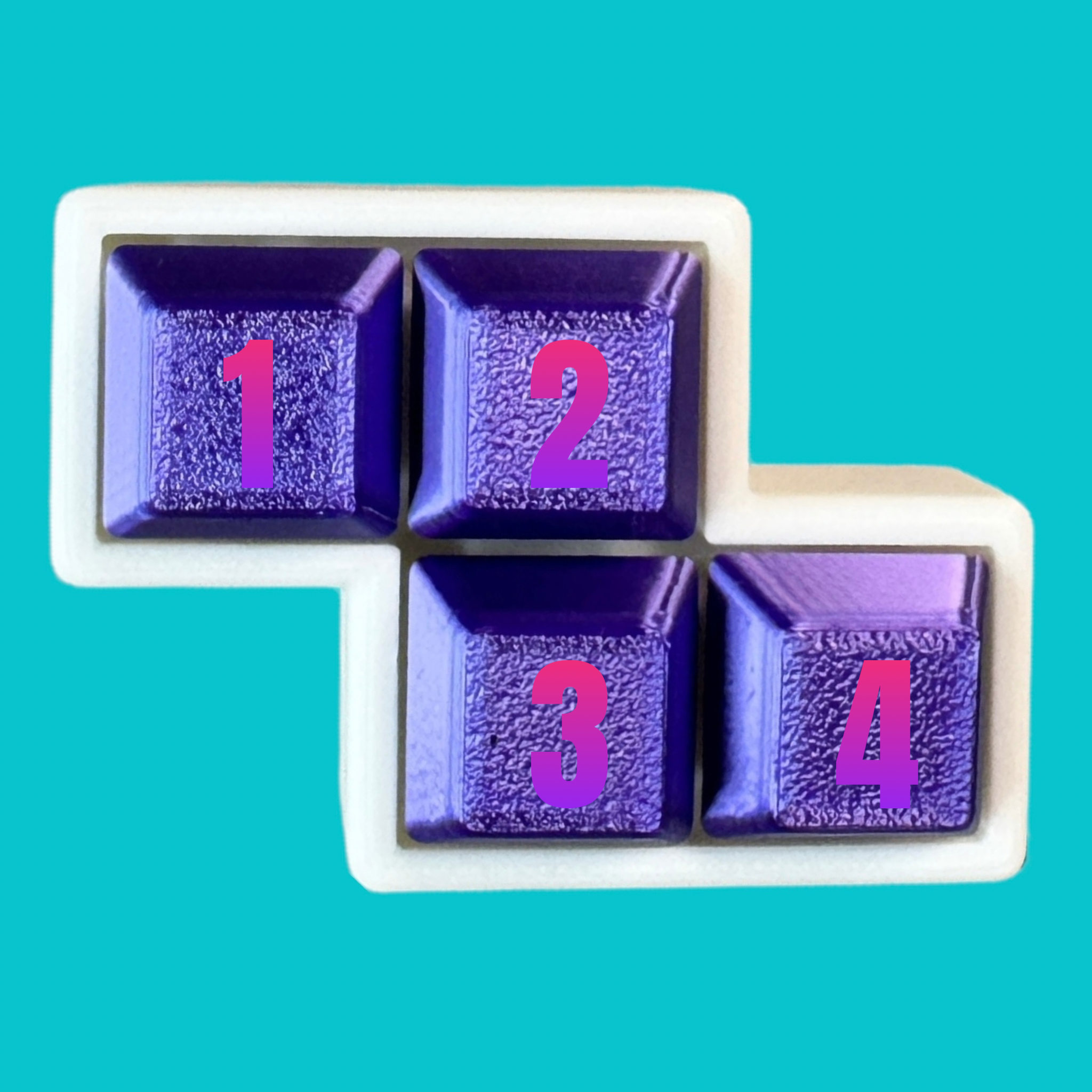 Custom S Shape 4 Key Mechanical Keyboard Clicker Keychain