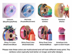 a group of different types of spools of different colors