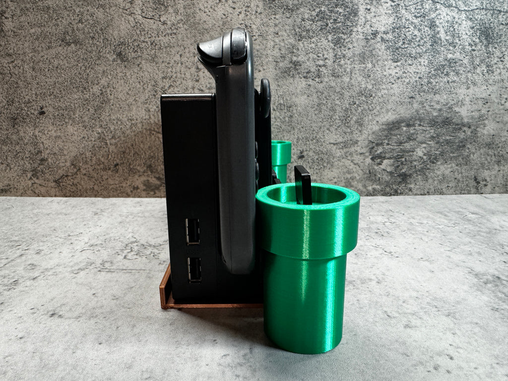 a couple of green cups sitting next to each other