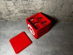 a red box with a number on the inside of it