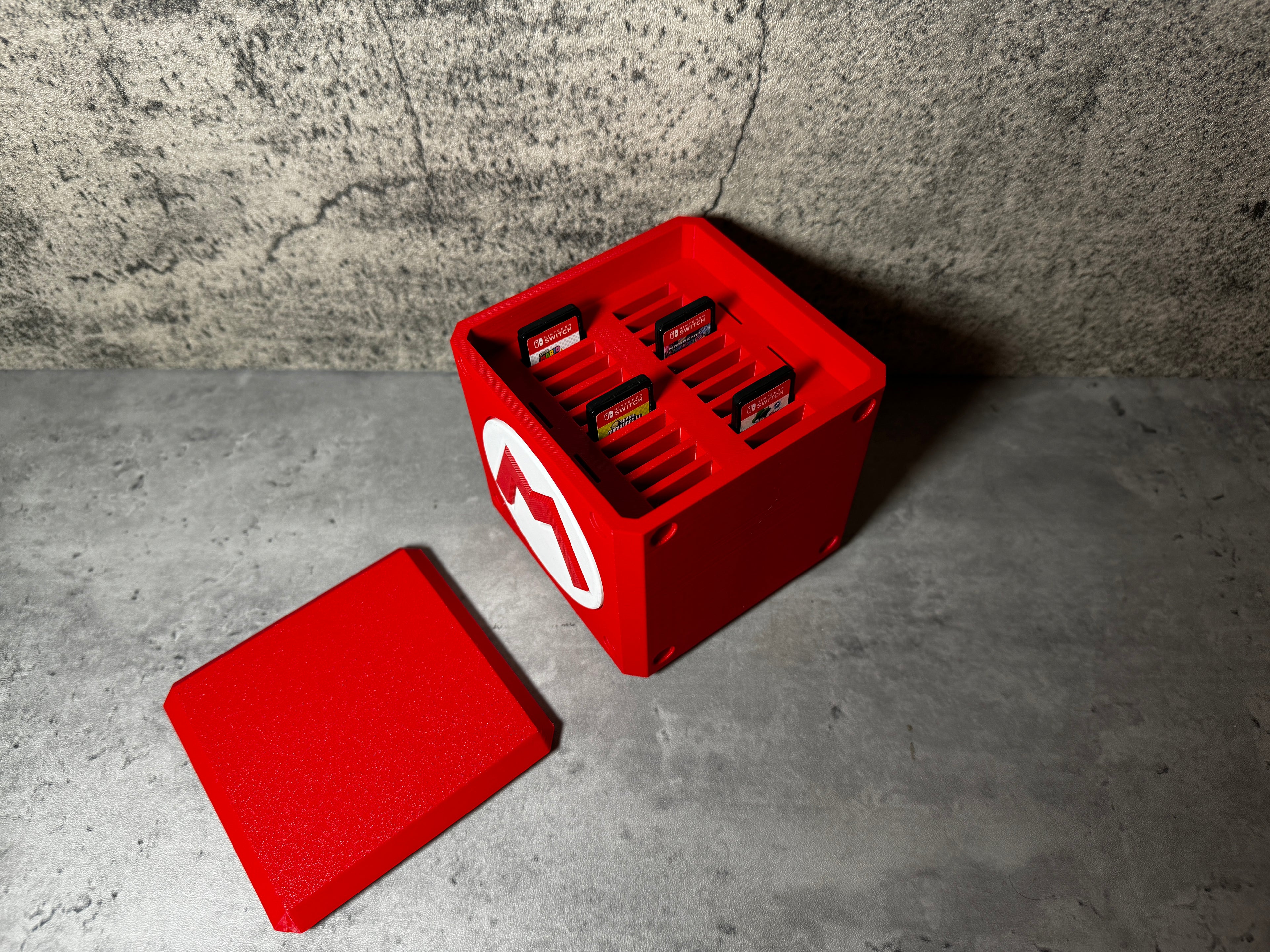 a red box with a number on the inside of it