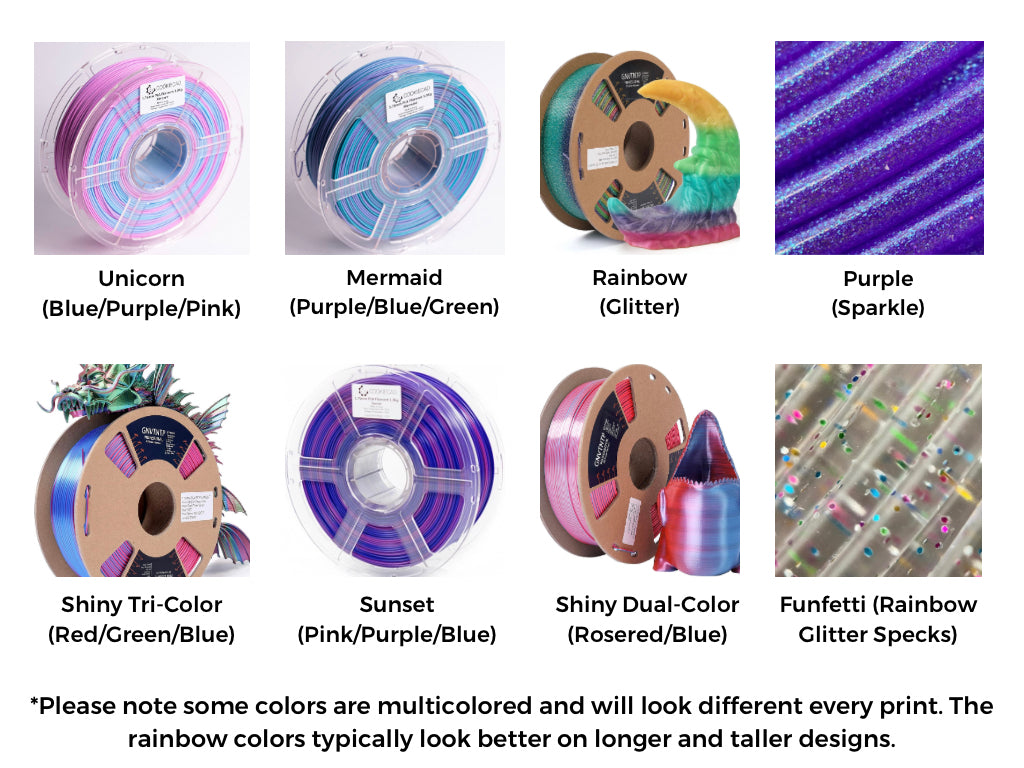 a group of different types of spools