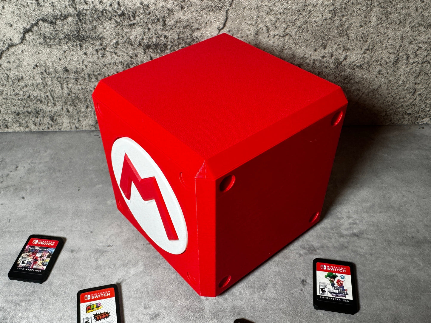 a red box with five different games on it