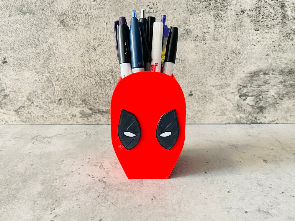 Red Masked Man Pen Holder