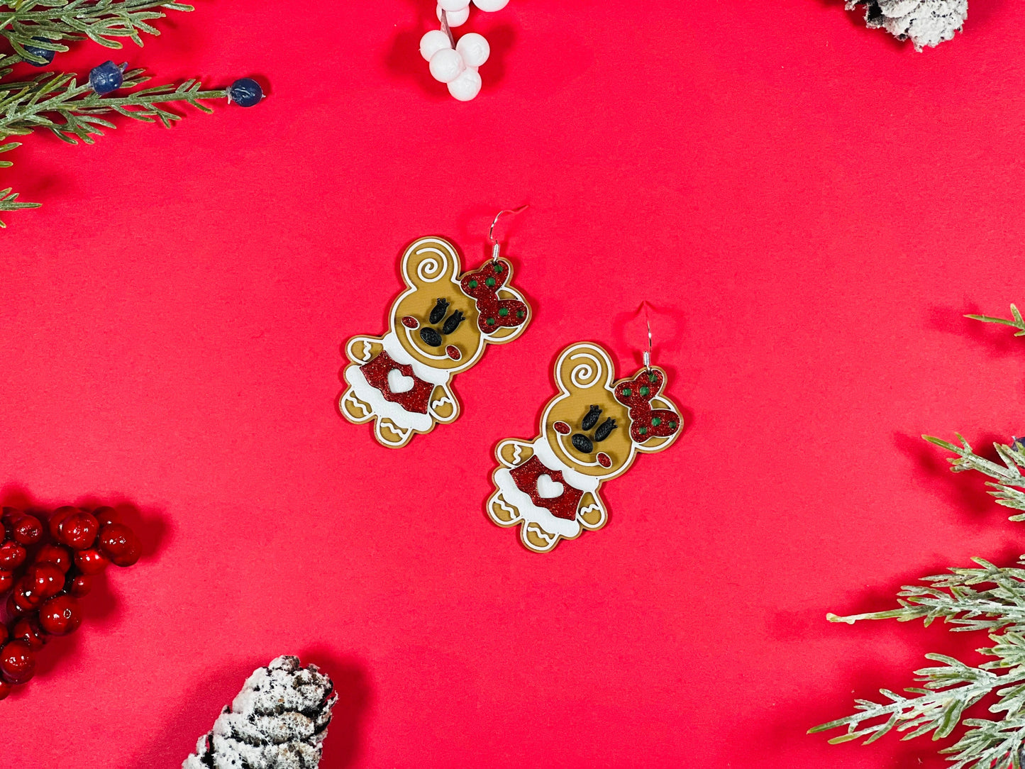 
                  
                    Girl Mouse Gingerbread Santa Earrings
                  
                
