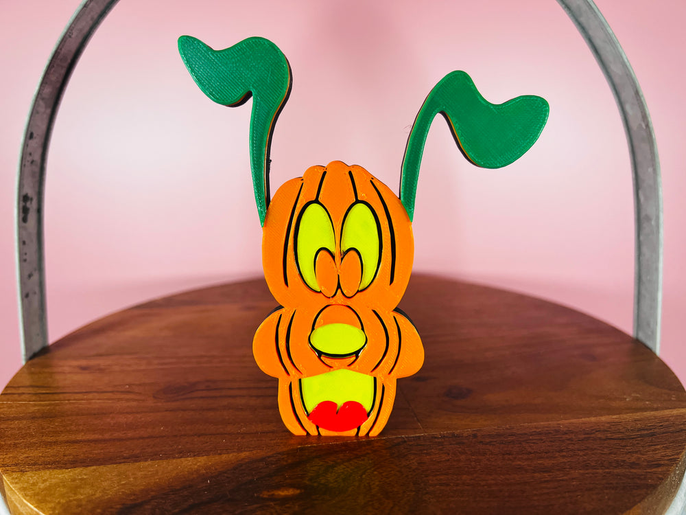 Yellow Dog Pumpkin Decoration
